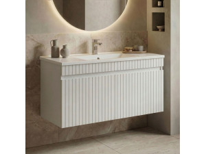 Móvel para lavatório «Tivoli 100» - 100 x 45 x 57 cm - Branco mate 2