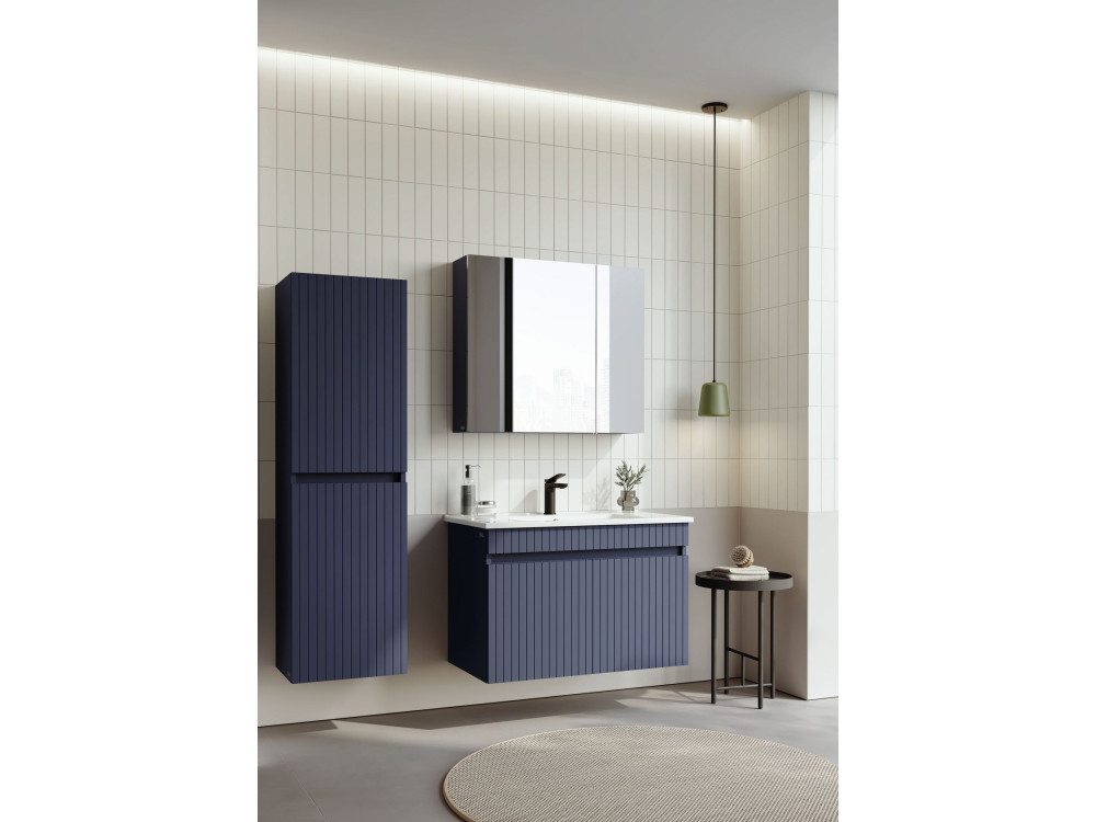 Móvel para lavatório «Tivoli 85» - 85 x 45 x 57 cm - Azul-marinho mate