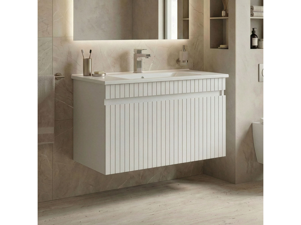 Móvel para lavatório «Tivoli 85» - 85 x 45 x 57 cm - Branco mate