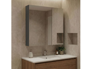Móvel de casa de banho com espelho «Purus Desna 60» - 60 x 16 x 66 cm - Antracite mate 2
