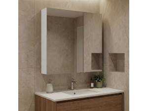 Móvel de casa de banho com espelho «Purus Desna 60» - 60 x 16 x 66 cm - Branco 2