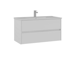 Móvel para lavatório «Side 100 v3» - 100 x 45 x 52 cm - Branco mate