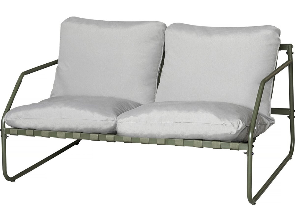 Conjunto de mobiliário de jardim em metal "Sora" com almofadas - 4 lugares - Verde