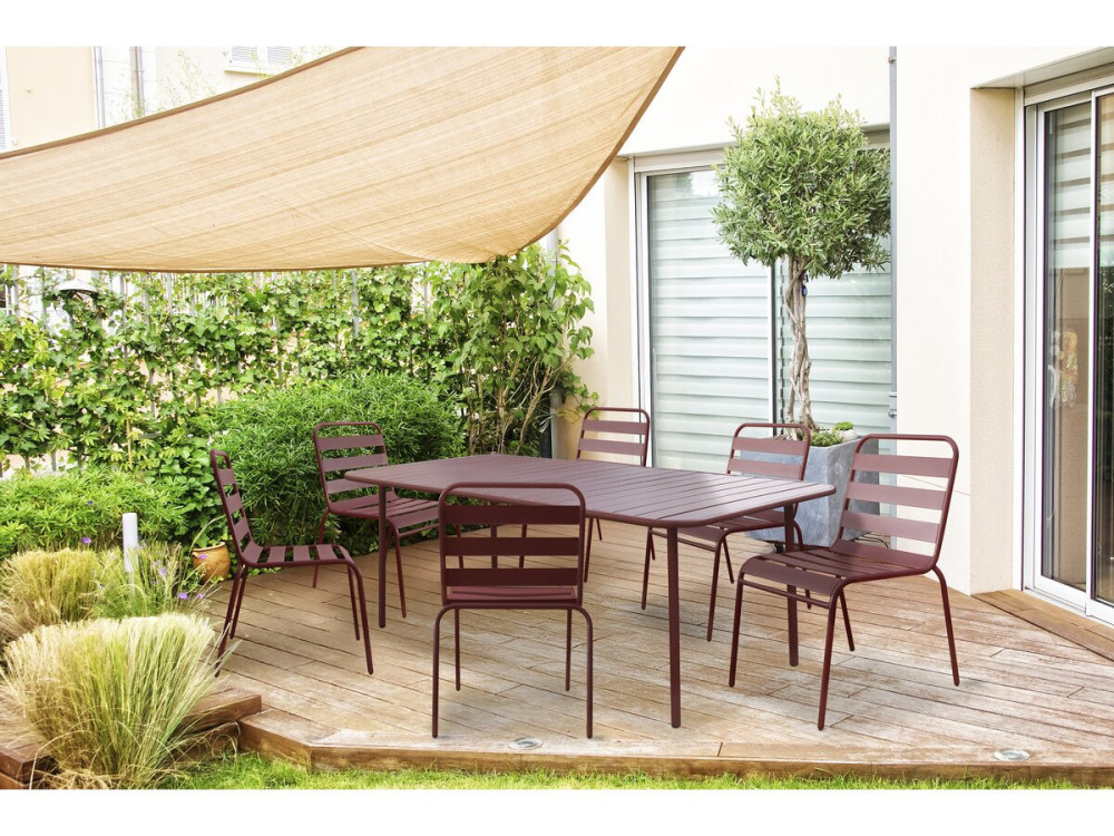 Mesa de jardim em metal "Bilbao" - 180 x 90 x 71 cm - Terracota