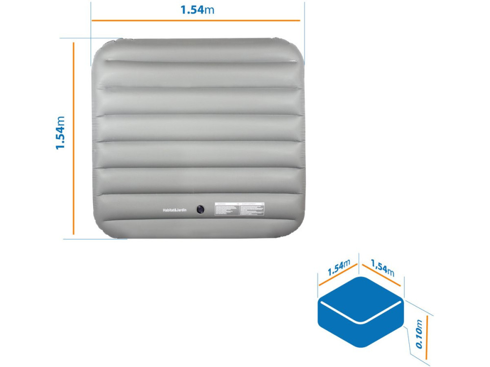 Cobertura insuflável para spa - 111 x 113 cm - Cinzenta