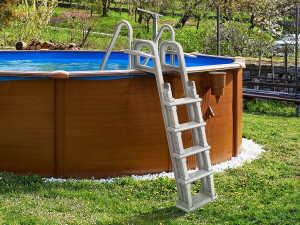 Escada dupla para piscina "Mario" com sistema de segurança para crianças 2