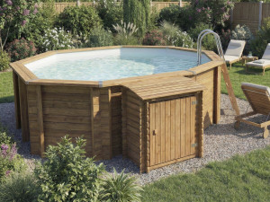 Caixa de filtro para piscina "Keny" em madeira tratada - 120 x 95 x 126 cm 2