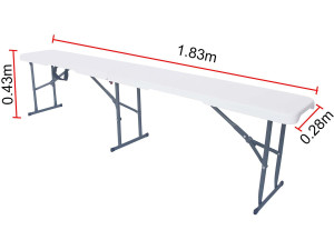 Banco dobrável Foldy - 183 x 28 x 43 cm - Branco 2