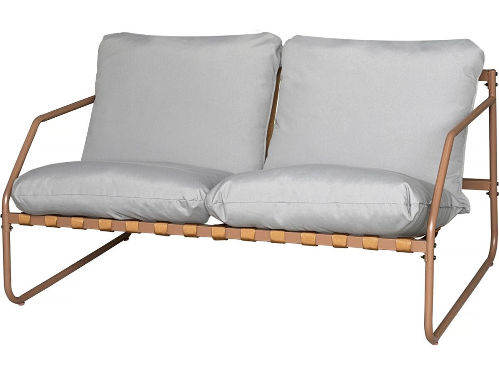 Conjunto de mobiliário de jardim em metal "Sora" com almofadas - 4 lugares - Terracota