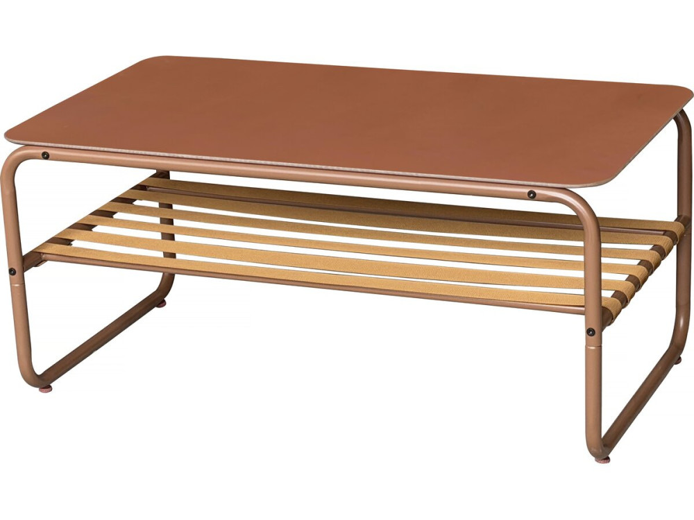 Conjunto de mobiliário de jardim em metal "Sora" com almofadas - 4 lugares - Terracota