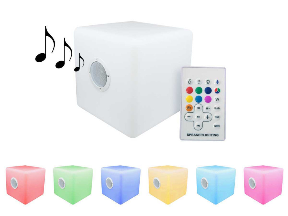 Iluminação LED sonoro Bluetooth para jardim "Cuba 1"  40 x 40 cm