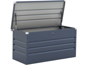 Caixa de jardim metálica “Store” - 480 L - 132 x 61 x 60 cm - Cinza