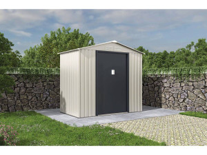 Abrigo de jardim em metal "Nebraska" - 2,71 m² - Bege/cinza antracite 2