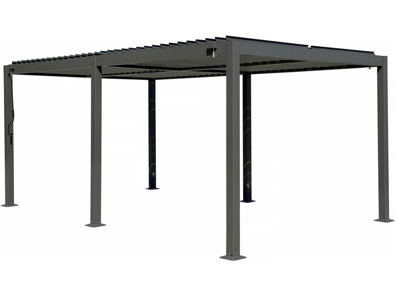 Pérgula bioclimática autoportante de alumínio "Kensington" - 3 x 5 m - Cinzento