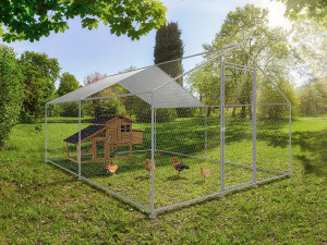 Recinto para frangos 12 m² parque de tela metálica 4 x 3 x 2 M aço galvanizado 2