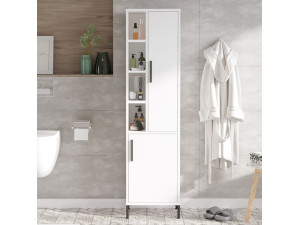 Armário multifunções de madeira "Vile" - 45 x 35 x 174 cm - Branco 2