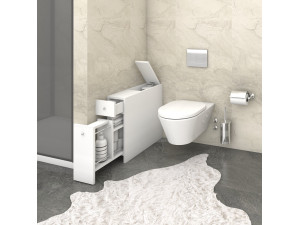 Móvel de casa de banho em madeira "Smart" - 20 x 60 x 55 cm - Branco 2