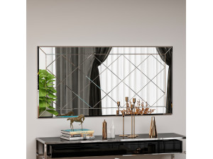Espelho de madeira "Pauli" - 120 x 60 cm - Branco 2