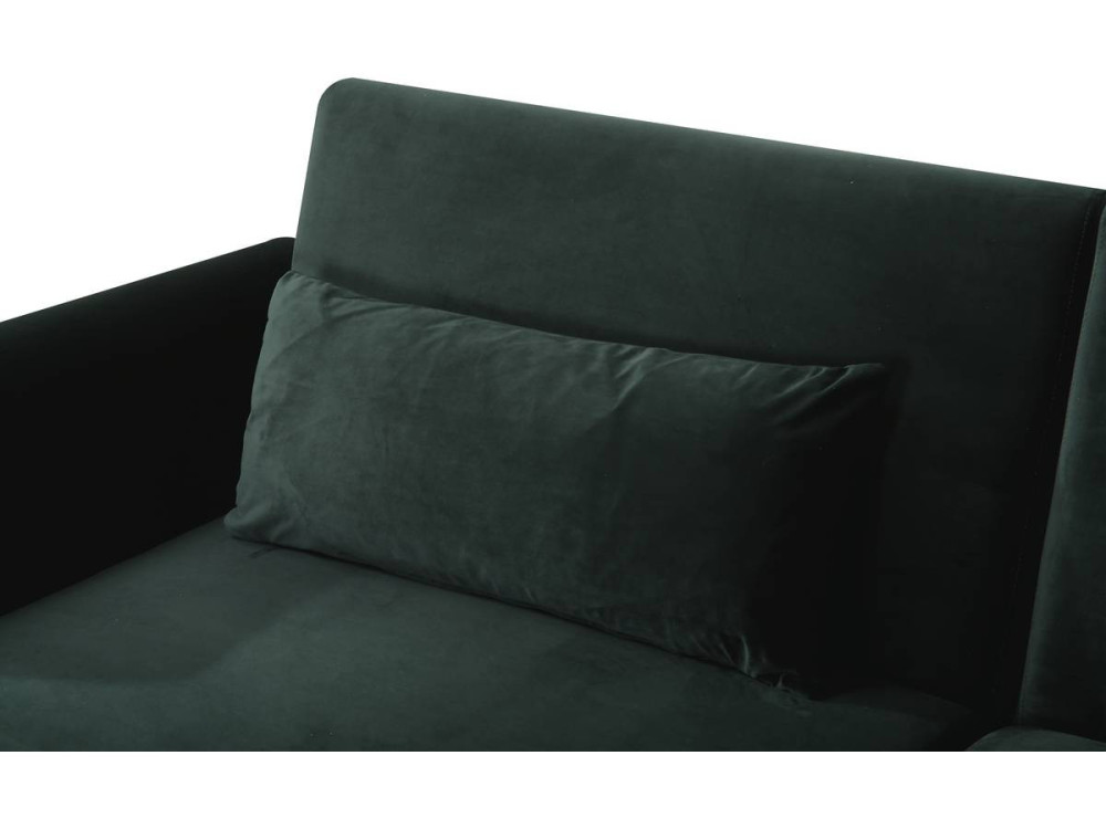 Sofá de veludo Clic Clac "Donia" - 203 x 81 x 83 cm - 3 lugares - Verde escuro