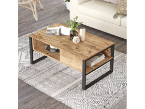 Mesa de centro em madeira "ML34" - 100 x 59 x 44 cm - Pinho Atlântico 2
