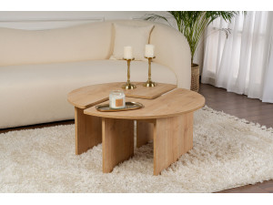 Mesa de centro de madeira "Moira" 90 x 90 x 41 cm - Carvalho 2