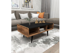Mesa de centro em madeira "Line" - 90 x 56 x 40 cm - Nogueira clara 2