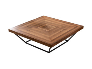 Mesa de centro em madeira "Cora" - 100 x 100 x 32 cm - Nogueira