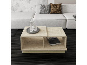 Mesa de centro em madeira "Consept" - 90 x 45 x 36 cm - Travertino 2