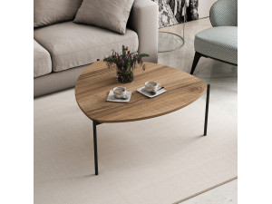 Mesa de centro em madeira "Lenny" - 90 x 89 x 40 cm - Nogueira 2