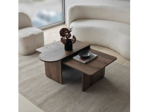 Conjunto de mesa de centro em madeira "Paris" 105 x 60 x 35 cm - Bronze 2