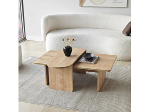 Conjunto de mesa de centro em madeira "Paris" 105 x 60 x 35 cm - Bronze 2