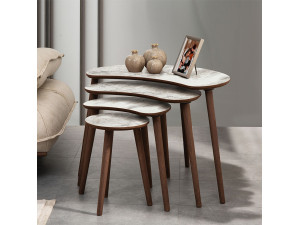 Mesa de encaixe em madeira "Moon" (4 peças) 40 x 75 x 55 cm - Branco 2