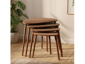 Mesa de encaixe de madeira "Nora" com 4 peças 68 x 45 x 55 cm - Nogueira 2