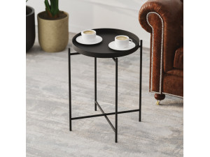 Mesa de centro metálica "Sheby" 46 x 46 x 56 cm - Preto 2