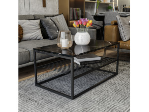 Mesa de centro em madeira "Asude" - 95 x 55 x 42 cm - Preto 2