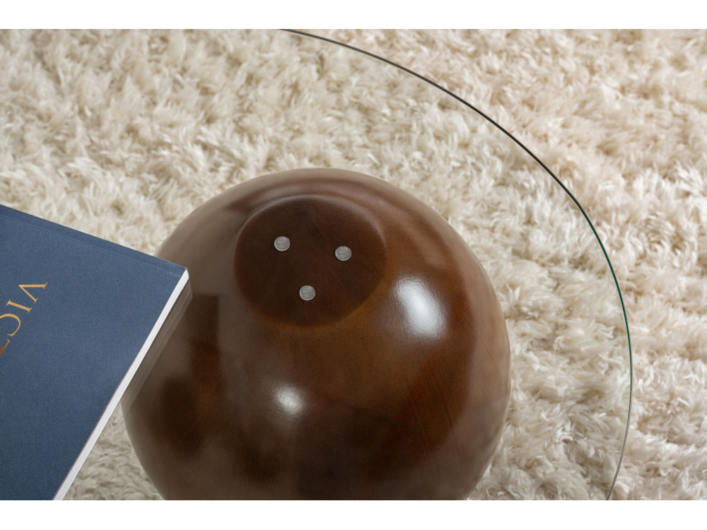 Mesa de centro em vidro "Sphere" - 120 x 70 x 30 cm - Castanho