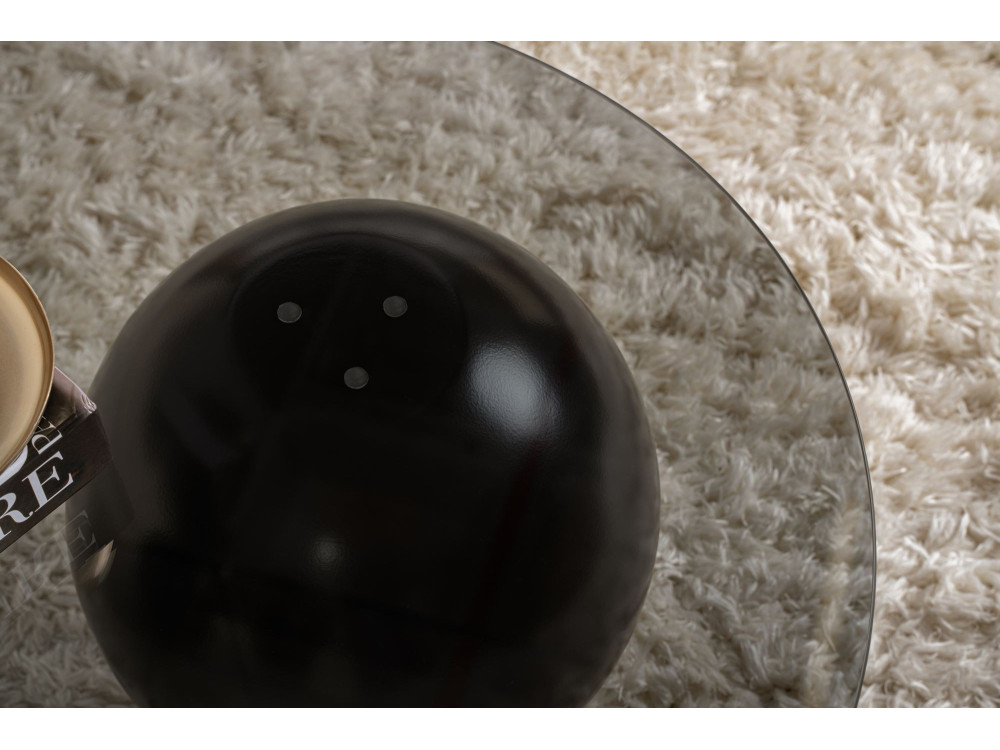 Mesa de centro em vidro "Sphere" - 120 x 70 x 30 cm - Preto