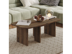 Conjunto de mesa de centro em madeira "Iris" - 90 x 45 x 35 cm - Castanho 2
