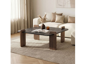 Mesa de centro em madeira "Marais" - 90 x 90 x 35 cm - Preto 2