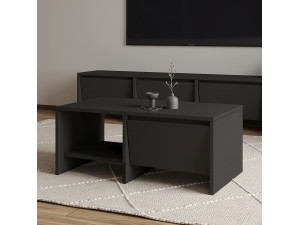 Mesa de centro de madeira "Laris" - 90 x 45 x 35 cm - Cinzento antracite 2