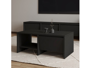 Mesa de centro de madeira "Laris" - 90 x 45 x 35 cm - Preto 2