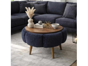 Mesa de centro de madeira Papatya 60" - 60 x 60 x 44 cm - Cinzento antracite 2