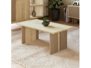 Mesa de centro em madeira "Ravello" - 90 x 50 x 40 cm - Bege 2