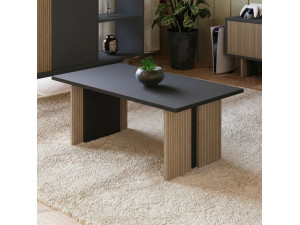 Mesa de centro em madeira "Ravello" - 90 x 50 x 40 cm - Cinzento antracite 2