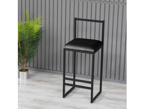 Banco de bar metálico "Nordic" 35 x 35 x 84 cm - Preto 2