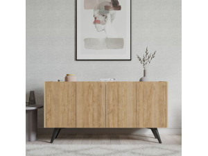 Aparador "Pekin" em madeira - 150 x 40 x 76 cm - Castanho 2