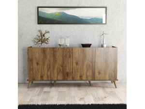 Aparador de madeira "Elegante" - 180 x 45 x 80 cm - Castanho 2
