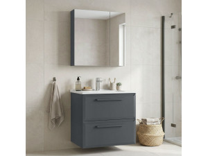 Conjunto de móvel de lavatório com espelho (2 peças) «Nuvola 65 v2» - 65 x 50 x 62 cm - Antracite 2
