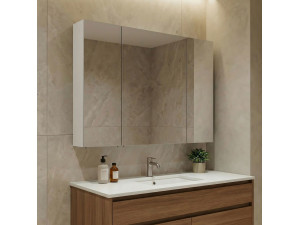 Móvel de casa de banho com espelho «Nuvola 100 v2» - 97 x 16 x 66 cm - Cashmere 2