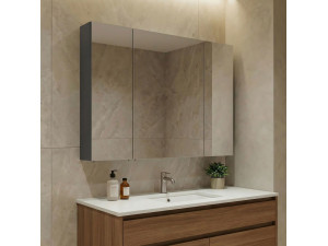 Móvel de casa de banho com espelho «Nuvola 100 v2» - 97 x 16 x 66 cm - Antracite 2